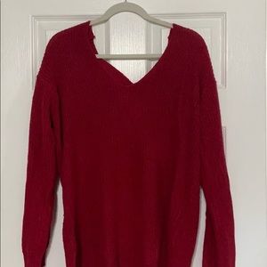 Red knitted sweater